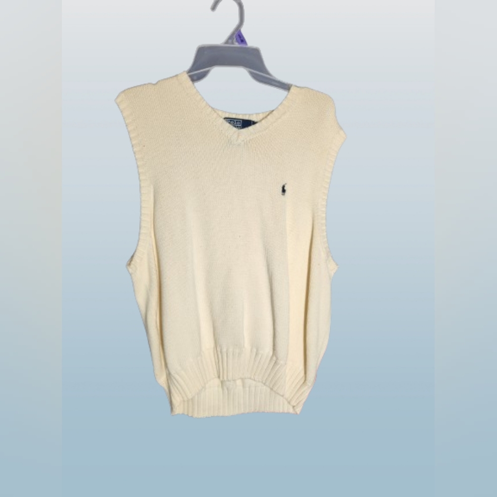POLO Sweater Vest Cream Colored